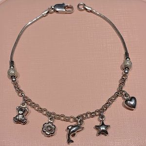 Sterling Silver 925 Charm Bracelet